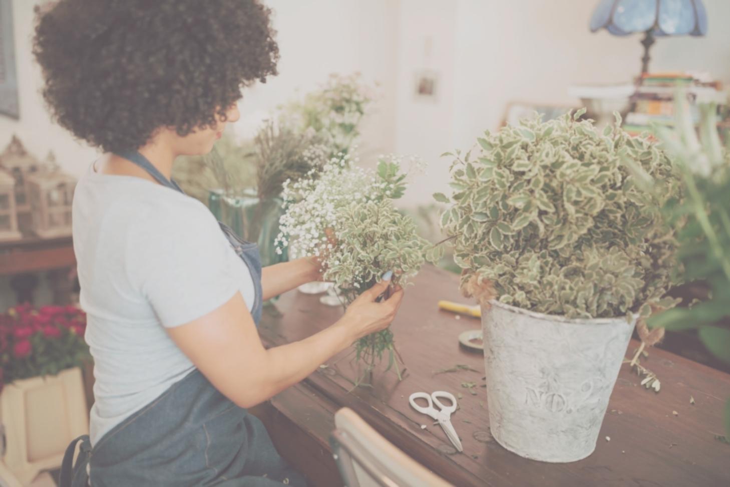 Floristry instructor Brigitte Okafor